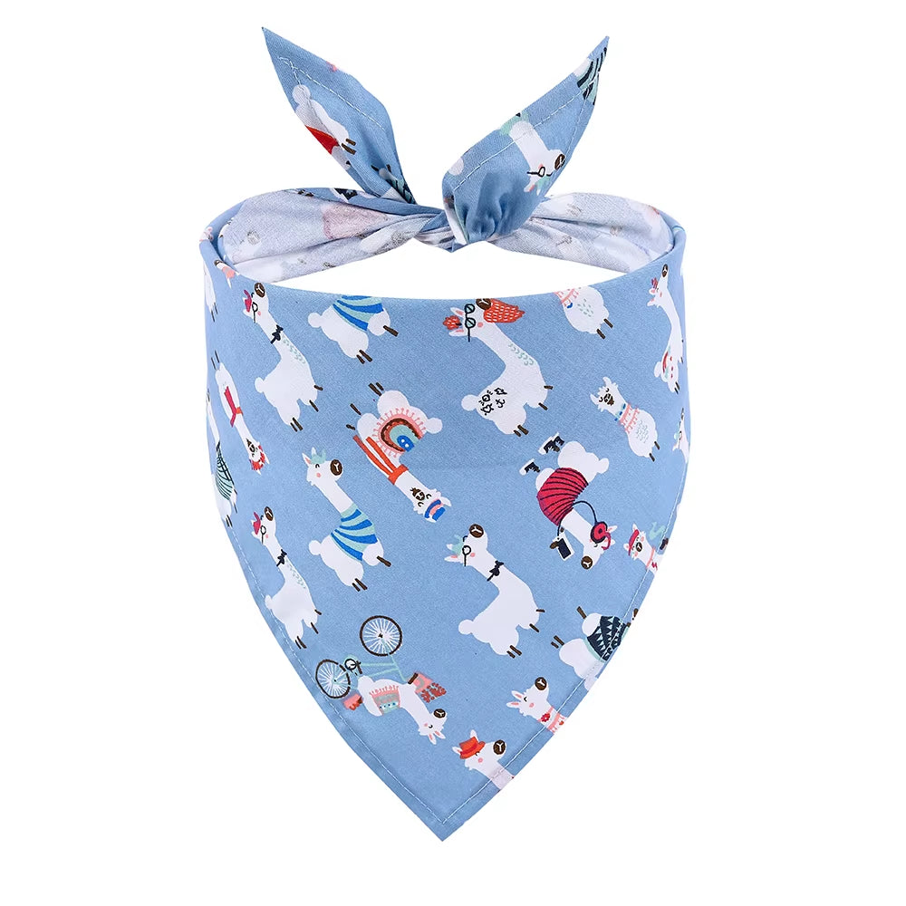 Dog Bandana Fruit Floral Spring Washable Soft Doggy Scarf Kerchief Summer Adjustable for Small Medium Large Dogs Pets