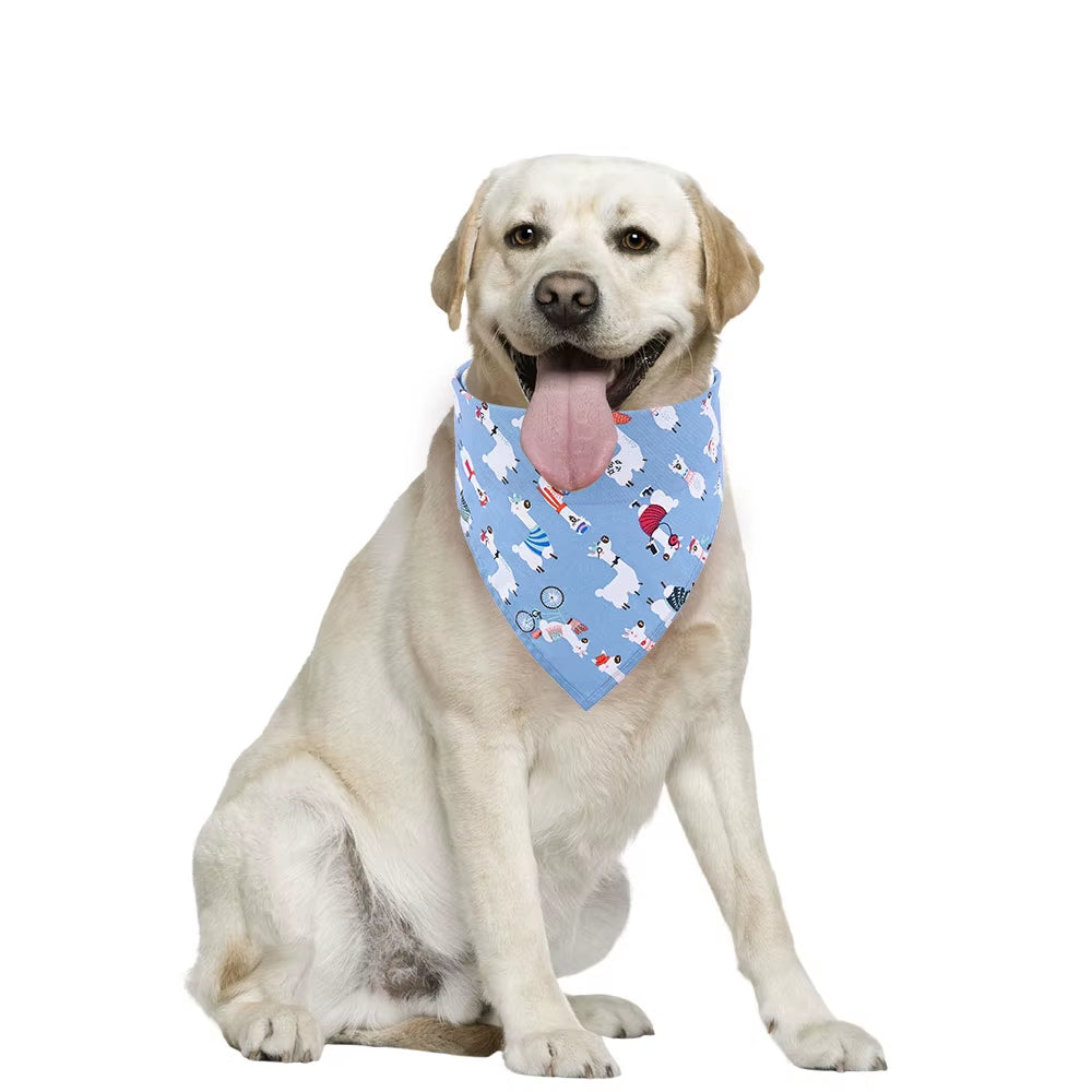 Dog Bandana Fruit Floral Spring Washable Soft Doggy Scarf Kerchief Summer Adjustable for Small Medium Large Dogs Pets