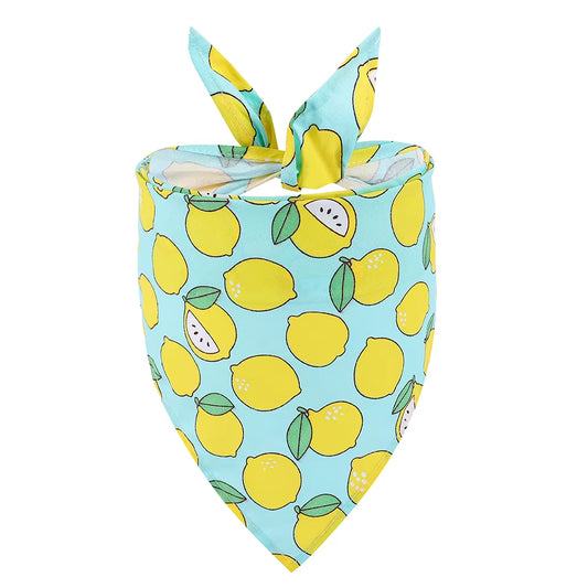 Dog Bandana Fruit Floral Spring Washable Soft Doggy Scarf Kerchief Summer Adjustable for Small Medium Large Dogs Pets